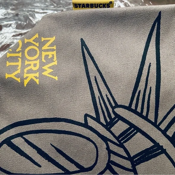 Starbucks New York City Statue of Liberty Canvas Tote Bag - Picture 4 of 5